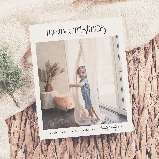 Papier Budget Moderne Déco Joyeux Noël Photo de Noël (Créateur téléchargé)