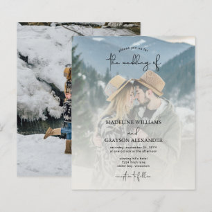 Papier BUDGET Moderne Élégant Script Deux Mariage photo