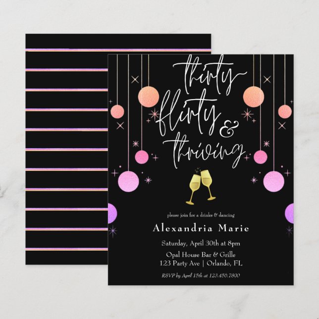 Papier Budget Moderne Étincelle "30 Flirty Thriving" (Devant / Derrière)