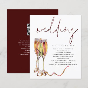 Papier Budget Moderne Faire-part de mariage Champagne
