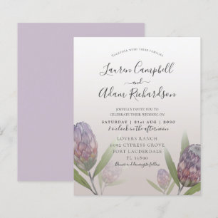 Papier Budget Moderne Faire-part de mariage Floral Violet