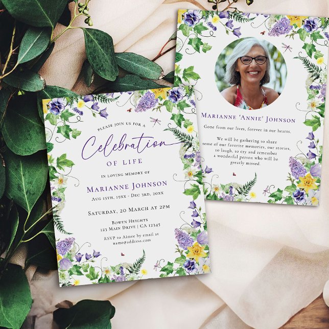 Papier Budget Moderne Floral Célébration de la vie funéra (Créateur téléchargé)