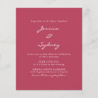 Budget Moderne Mariage de script Magenta