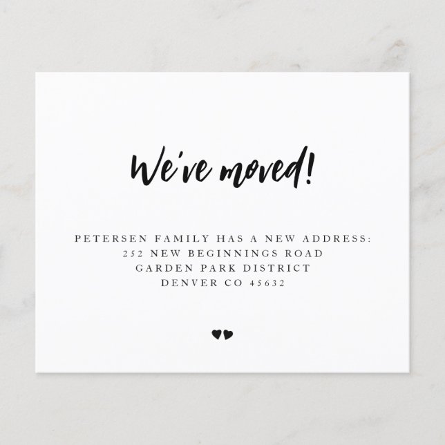 Papier Budget moderne nous avons bougé faire-part (Devant)