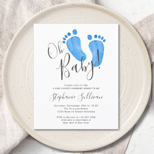 Papier Budget Moderne Oh Baby Boy Baby shower Invitation