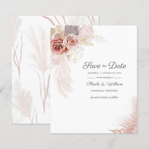Papier Budget Moderne Pampas Grass Floral Enregistrer La 
