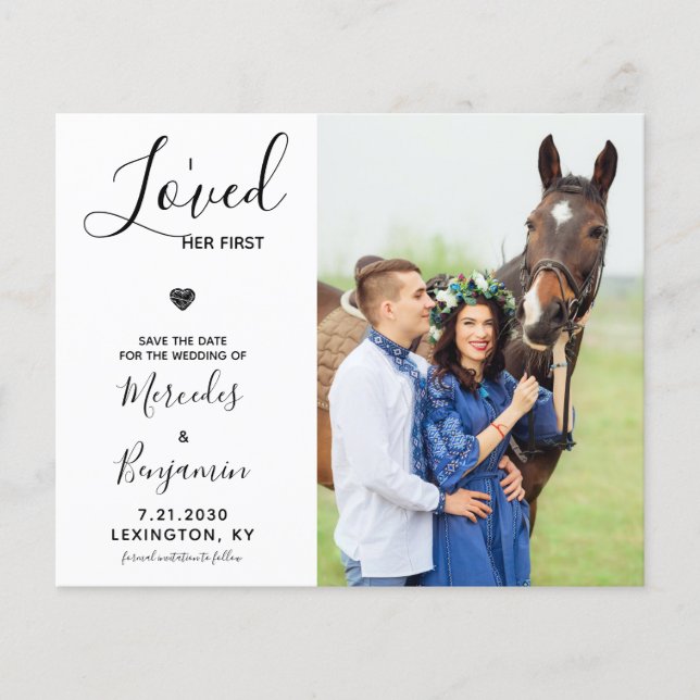 Papier Budget Moderne Photo Cheval Mariage Enregistrer La (Devant)