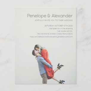 Papier Budget Moderne Photo Overlay Fun Mariage Invitatio