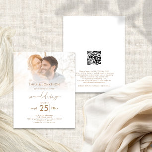 Papier Budget Moderne Photo Overlay QR Code Mariage Invit