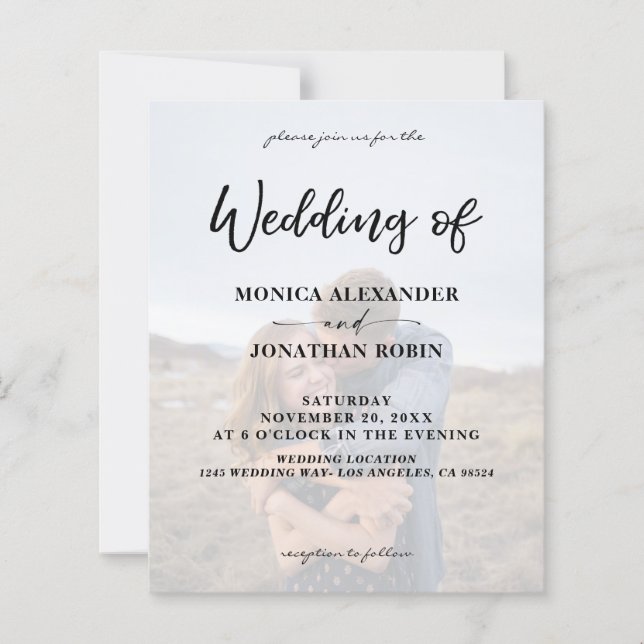 Papier Budget moderne photo verticale 2 Mariage (Devant)