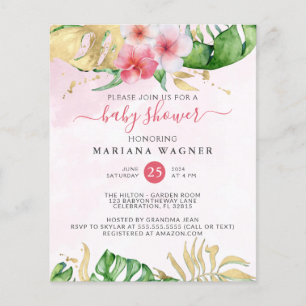 Papier Budget Moderne Plage Baby shower Floral