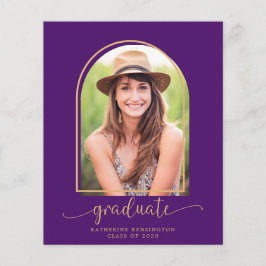 Papier Budget Moderne Purple Gold Arch Photo Graduation