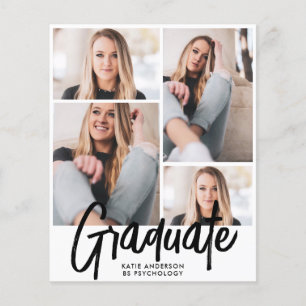 Papier Budget Moderne Quatre Photo Script Invitation