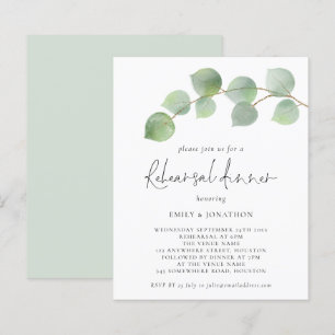 Papier Budget Moderne Répétition Eucalyptus Dîner Invitat