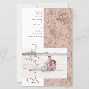 Papier Budget Moderne Rose Gold Be Our Guest Photo Couple