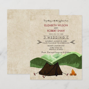Papier Budget Moderne Rustique Camping Mariages Invitatio