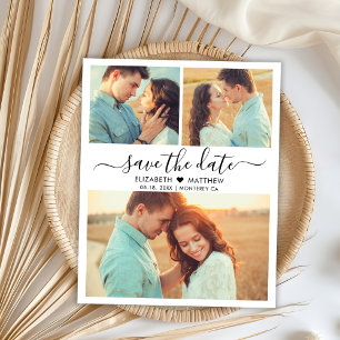 Papier Budget Moderne Scénario Photo Collage Faire Part d