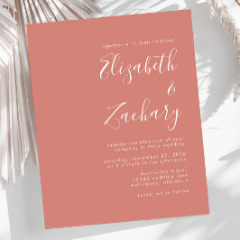 Papier Budget Moderne Script Faire-part de mariage en ter