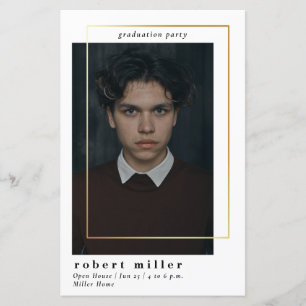 Papier Budget Moderne Simple Photo Graduation Invitation