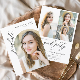 Papier Budget Moderne Tendance Photo Graduation Party