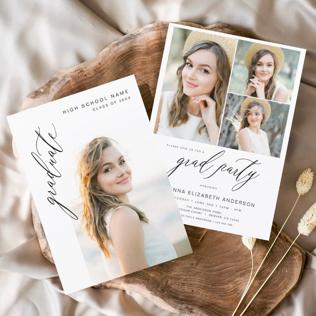 Papier Budget Moderne Tendance Photo Graduation Party (Créateur téléchargé)