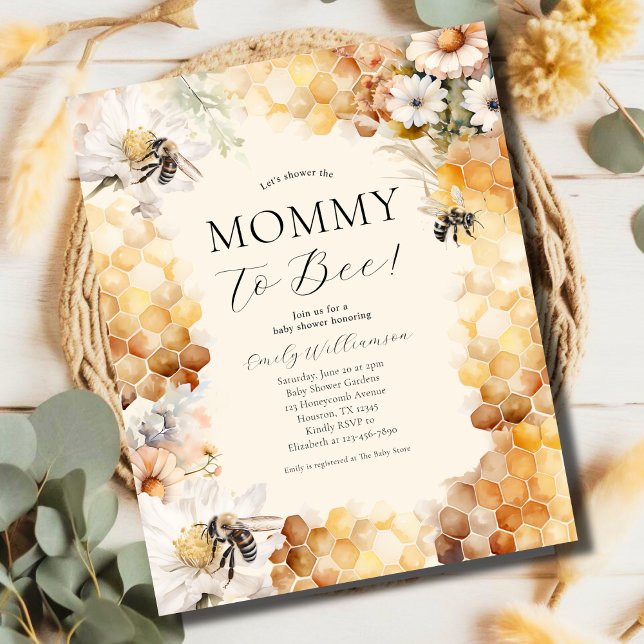 Papier Budget Mommy À Être Floral Baby shower Invitation (Créateur téléchargé)