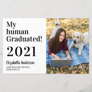 Papier Budget Mon Humain Diplômé Dog Photo Graduation