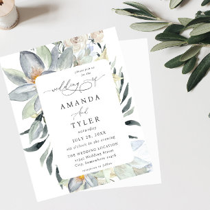Papier Budget Monnaie verte et blanc Mariage floral