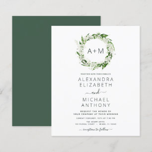 Papier Budget Monogramme Emerald Green Green Mariage