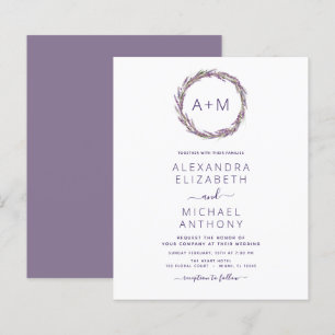 Papier Budget Monogramme Floral Dusty Purple Mariage