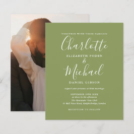 Papier Budget Moss Green Photo Faire-part de mariage