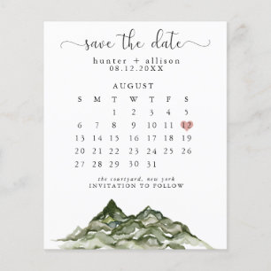 Papier Budget Mountain Enregistrer le calendrier des date