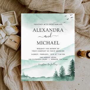 Papier Budget Mountain Rustic Watercolor Mariage