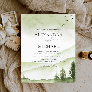 Papier Budget Mountain Rustic Watercolor Mariage