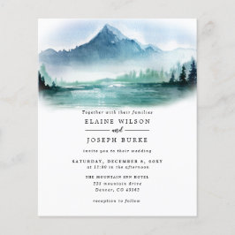 Papier Budget Mountains Lake Faire-part de mariage
