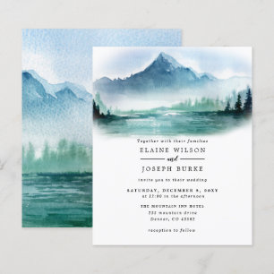 Papier Budget Mountains Lake Faire-part de mariage