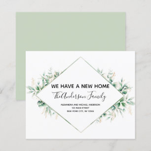 Papier Budget Moving Announcement Eucalyptus Greenery