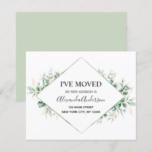Papier Budget Moving Announcement Eucalyptus Greenery