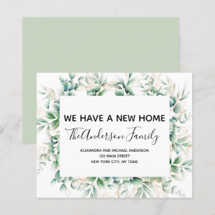 Papier Budget Moving Announcement Eucalyptus Greenery