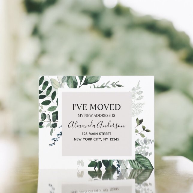 Papier Budget Moving Announcement Eucalyptus Greenery (Créateur téléchargé)