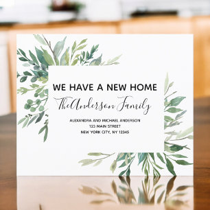 Papier Budget Moving Announcement Eucalyptus Greenery