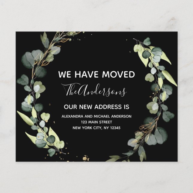 Papier Budget Moving Announcement Eucalyptus Greenery (Devant)