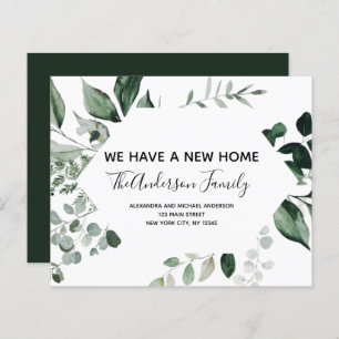 Papier Budget Moving Announcement Eucalyptus Greenery
