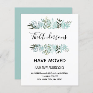 Papier Budget Moving Announcement Eucalyptus Greenery
