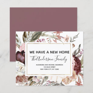 Papier Budget Moving Faire-part Boho Mauve Floral
