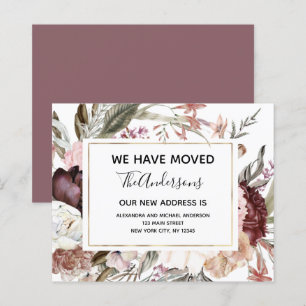 Papier Budget Moving Faire-part Boho Mauve Floral