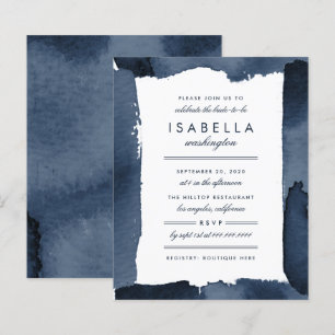 Papier Budget Nautique Fête des mariées d'aquarelle bleu