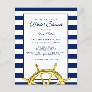 Papier Budget Nautique Marine Gold Bridal Showeuse Invita