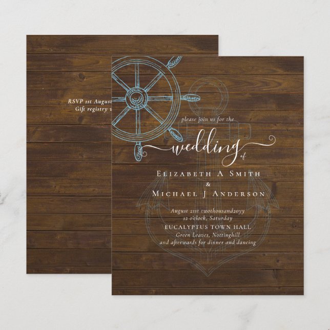 Papier BUDGET Navires nautiques Mariage de roues (Devant / Derrière)