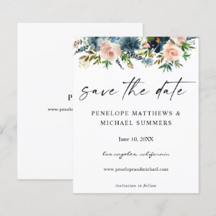 Papier Budget Navy D Bleu & Pink Floral Enregistrer la da